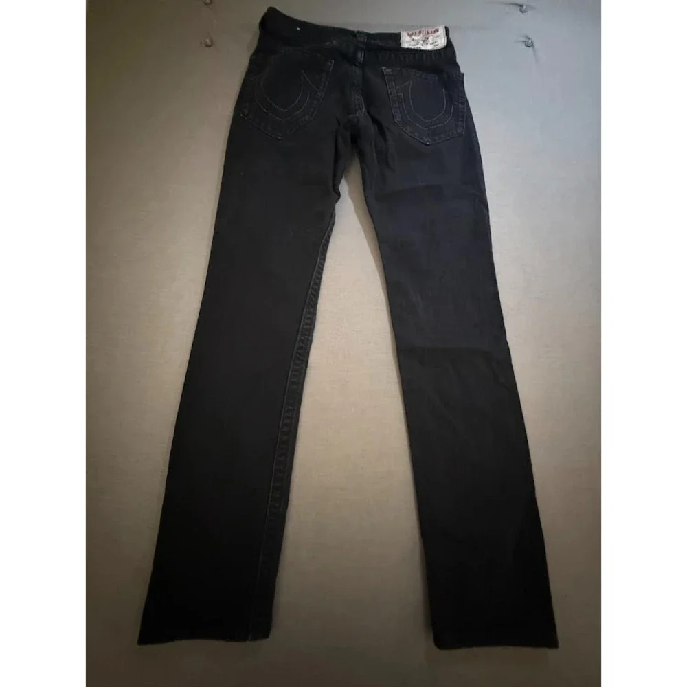 True Religion‎ Jeans Mens 32 Black Denim Skinny No Flap 32x32.